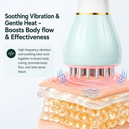 Smart Electric Body Massager with Red Light Therapy Heated Deep Tissue Handheld Massager Rechargeable Muscle Massage Device for Neck Shoulders Back Legs & Full Body Pain Relief