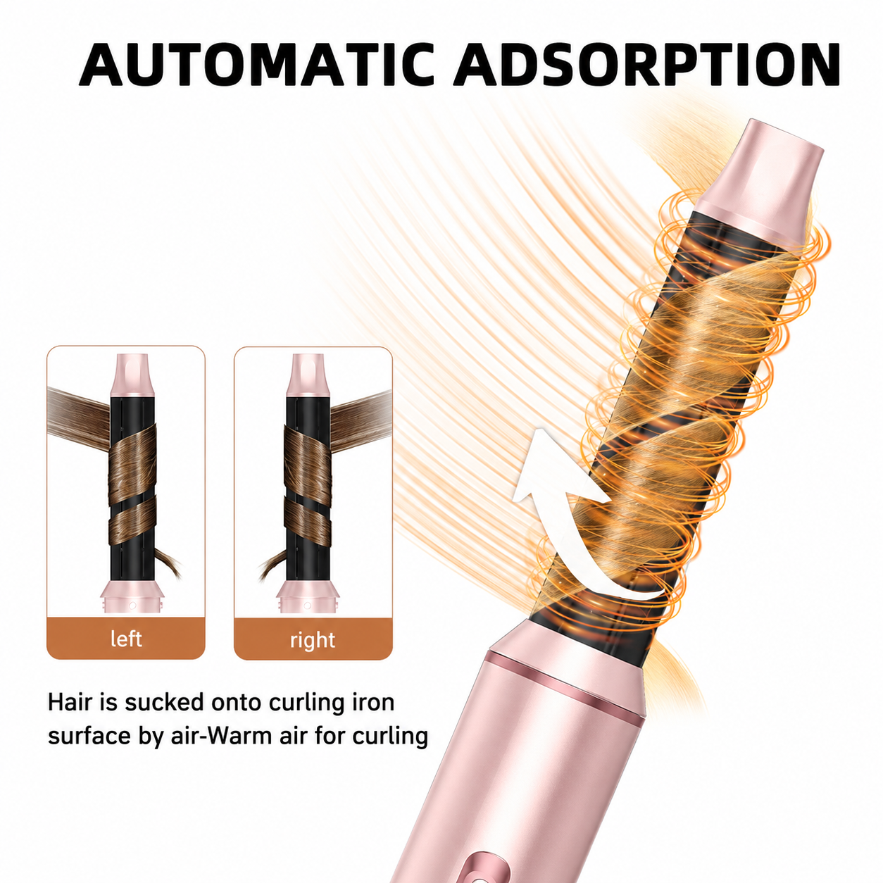 5 in 1 Hot Air Styler & Hair Dryer Brush Set Multi Hair Styling Tool with Blow Dryer Auto Curling Iron Volumizing Round Brush & Straightening Brush Fast Drying Ionic Hair Styler