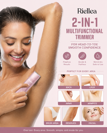 3 in 1 Women's Bikini Trimmer Facial Hair Remover & Nose Hair Trimmer USB Rechargeable Electric Razor for Women Painless Eyebrow Lip Face & Body Hair Removal Grooming Kit