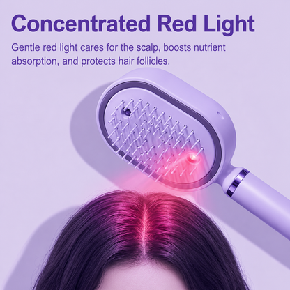 Electric Scalp Massager Hair Brush with Essential Oil Mist Red Light Therapy Self Cleaning Anti Static Detangling Brush Rechargeable Scalp Massage Comb for Hair Growth & Healthy Scalp