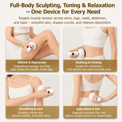 Body Sculpting Massager with Heat & Vibration Lymphatic Drainage Massage Tool Rechargeable Deep Tissue Body Massager for Cellulite Muscle Recovery Skin Tightening & Full Body Relaxation