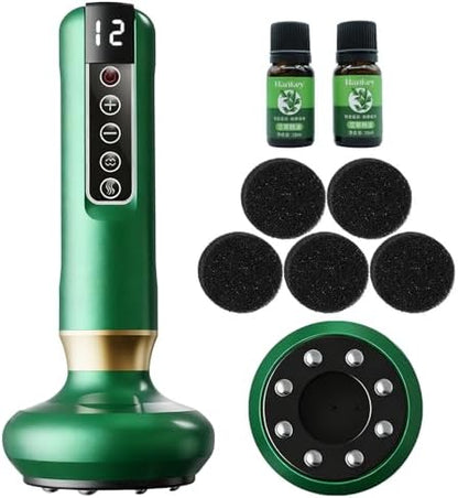 Cellulite Massager Tool, Anti Cellulite Massage Oil, Electric Cupping Therapy Set with 12 Suction Modess for Arms, Legs, Body & Back, Handheld Machine Masseur Anti-cellulite Silhouette Pro +
