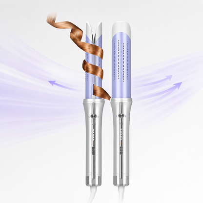 AirFlow Pro Automatic Curling Iron 1.25 Inch Airflow Curling Wand Ceramic Hair Curler with Cool Air Technology Anti Frizz Professional Hair Styler for Long Lasting Curls & Waves