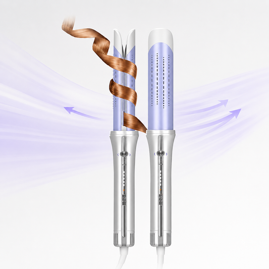 AirFlow Pro Automatic Curling Iron 1.25 Inch Airflow Curling Wand Ceramic Hair Curler with Cool Air Technology Anti Frizz Professional Hair Styler for Long Lasting Curls & Waves