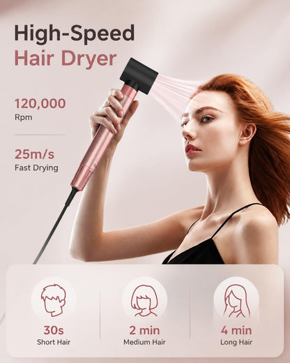 5 in 1 Hot Air Styler & Hair Dryer Brush | Auto Curling, 1400W Fast Drying, Negative Ions, Cool Shot Button, Volumizing and Travel Bag