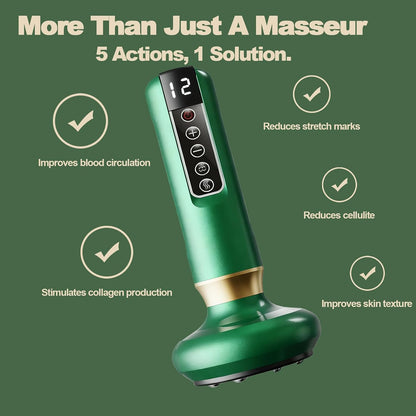 Cellulite Massager Tool, Anti Cellulite Massage Oil, Electric Cupping Therapy Set with 12 Suction Modess for Arms, Legs, Body & Back, Handheld Machine Masseur Anti-cellulite Silhouette Pro +