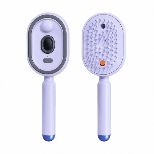 Electric Scalp Massager Hair Brush with Essential Oil Mist Red Light Therapy Self Cleaning Anti Static Detangling Brush Rechargeable Scalp Massage Comb for Hair Growth & Healthy Scalp