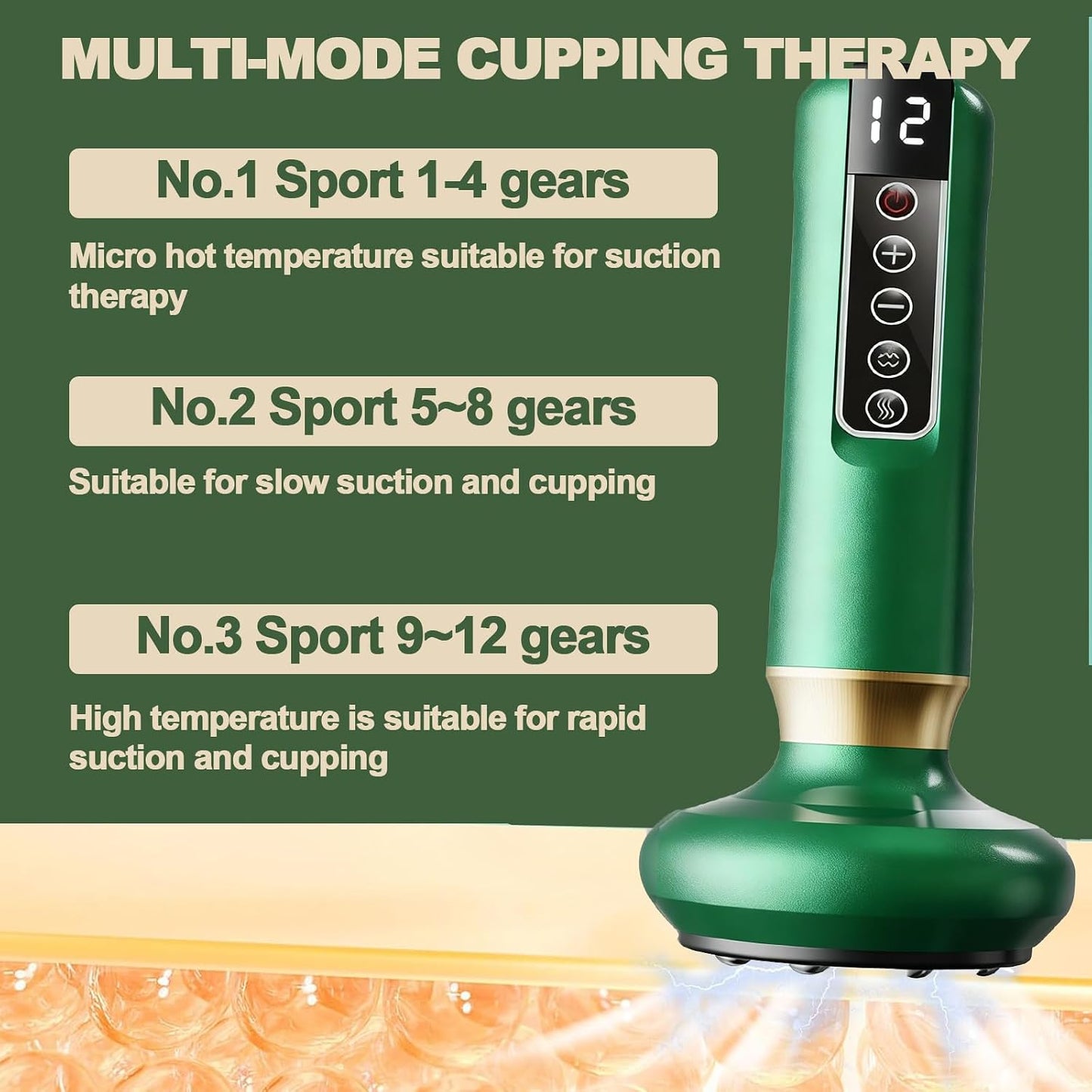 Cellulite Massager Tool, Anti Cellulite Massage Oil, Electric Cupping Therapy Set with 12 Suction Modess for Arms, Legs, Body & Back, Handheld Machine Masseur Anti-cellulite Silhouette Pro +
