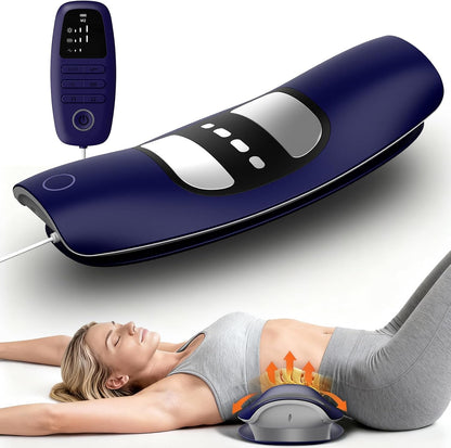 Lower Back Massager with Traction,Heat,Electrotherapy and Vibration | 4 in 1,Low Frequency,Cordless,Rechargeable,Electric Lumbar Traction Decompression Devices,for Pain Relief Deep Tissue,at Home