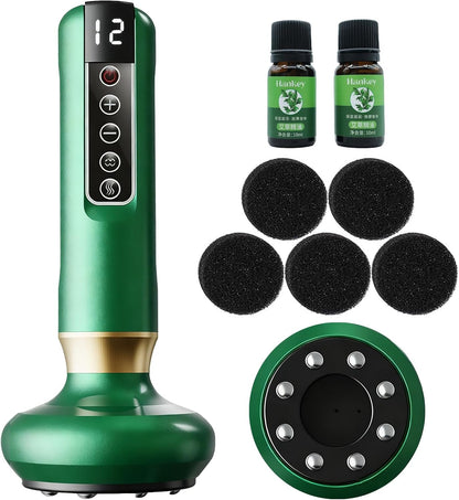 Cellulite Massager Tool, Anti Cellulite Massage Oil, Electric Cupping Therapy Set with 12 Suction Modess for Arms, Legs, Body & Back, Handheld Machine Masseur Anti-cellulite Silhouette Pro +