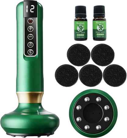 Cellulite Massager Tool, Anti Cellulite Massage Oil, Electric Cupping Therapy Set with 12 Suction Modess for Arms, Legs, Body & Back, Handheld Machine Masseur Anti-cellulite Silhouette Pro +