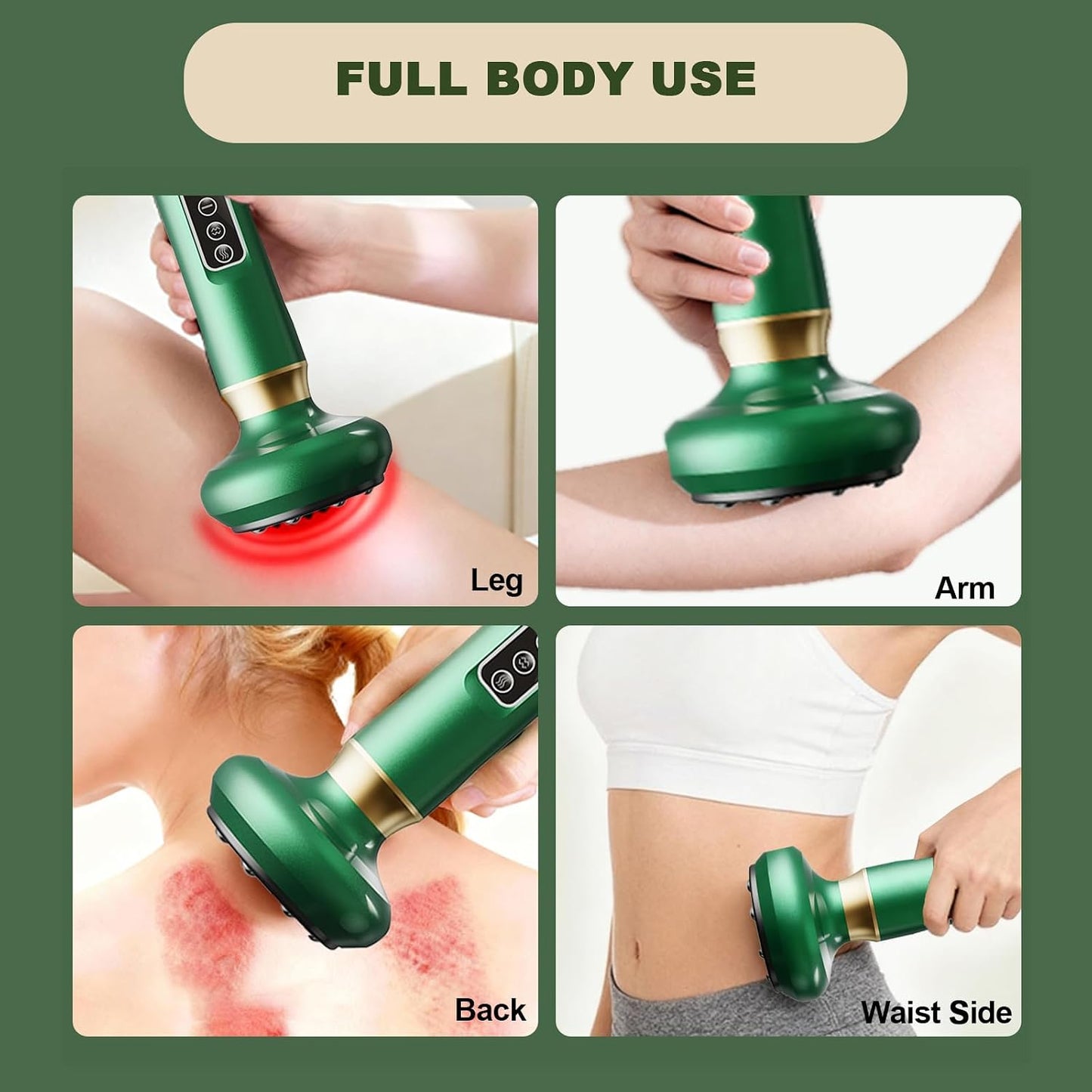 Cellulite Massager Tool, Anti Cellulite Massage Oil, Electric Cupping Therapy Set with 12 Suction Modess for Arms, Legs, Body & Back, Handheld Machine Masseur Anti-cellulite Silhouette Pro +