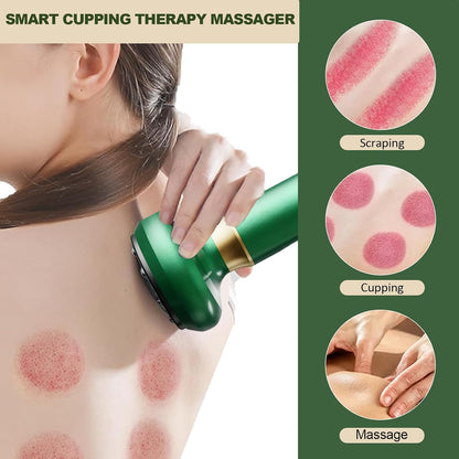 Cellulite Massager Tool, Anti Cellulite Massage Oil, Electric Cupping Therapy Set with 12 Suction Modess for Arms, Legs, Body & Back, Handheld Machine Masseur Anti-cellulite Silhouette Pro +