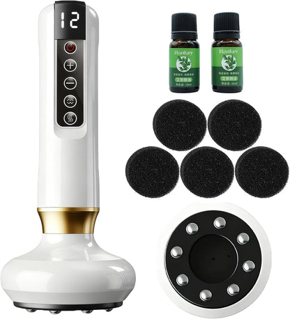 Cellulite Massager Tool, Anti Cellulite Massage Oil, Electric Cupping Therapy Set with 12 Suction Modess for Arms, Legs, Body & Back, Handheld Machine Masseur Anti-cellulite Silhouette Pro +