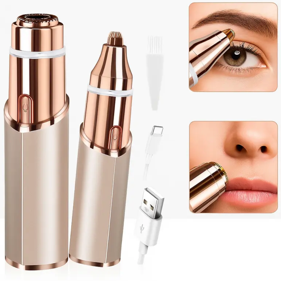 2 in 1 Facial Hair Remover for Women & Eyebrow Trimmer Electric Face Shaver for Women Painless Upper Lip Hair Remover Peach Fuzz Remover Precision Eyebrow Razor USB Rechargeable