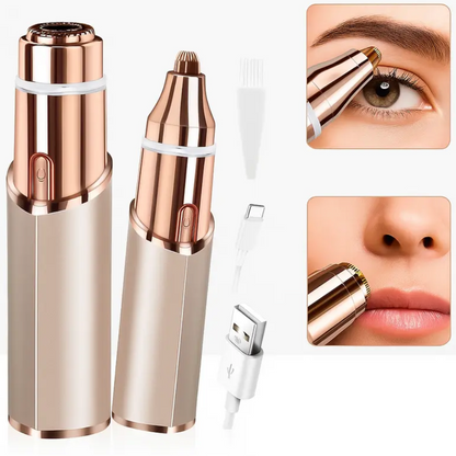 2 in 1 Facial Hair Remover for Women & Eyebrow Trimmer Electric Face Shaver for Women Painless Upper Lip Hair Remover Peach Fuzz Remover Precision Eyebrow Razor USB Rechargeable