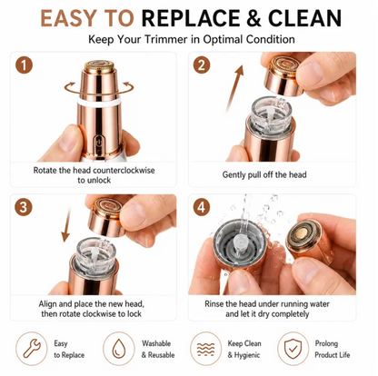 2 in 1 Facial Hair Remover for Women & Eyebrow Trimmer Electric Face Shaver for Women Painless Upper Lip Hair Remover Peach Fuzz Remover Precision Eyebrow Razor USB Rechargeable