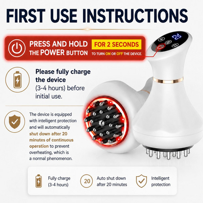 Electric Body Massager with Red Light Therapy Rechargeable Deep Tissue Handheld Massager for Neck Back Shoulders & Legs Muscle Relief Relaxation & Circulation Massage Device