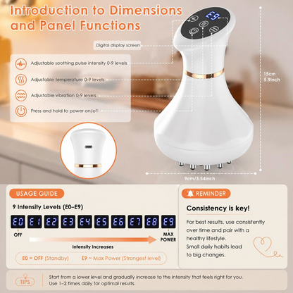 Electric Body Massager with Red Light Therapy Rechargeable Deep Tissue Handheld Massager for Neck Back Shoulders & Legs Muscle Relief Relaxation & Circulation Massage Device