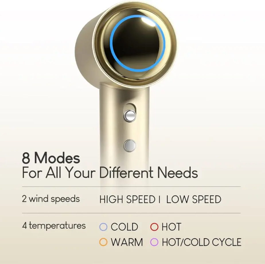 High Speed Ionic Hair Dryer Professional Negative Ion Blow Dryer with Intelligent Temperature Control Fast Drying Low Noise Hair Dryer Anti Frizz Salon Hair Dryer with Diffuser & Concentrator Nozzle