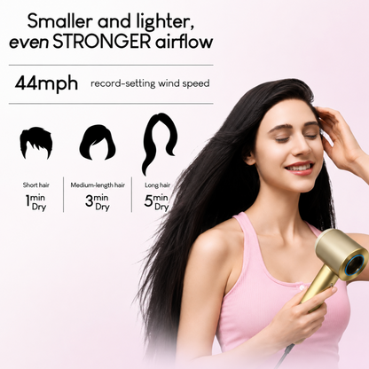 High Speed Ionic Hair Dryer Professional Negative Ion Blow Dryer with Intelligent Temperature Control Fast Drying Low Noise Hair Dryer Anti Frizz Salon Hair Dryer with Diffuser & Concentrator Nozzle