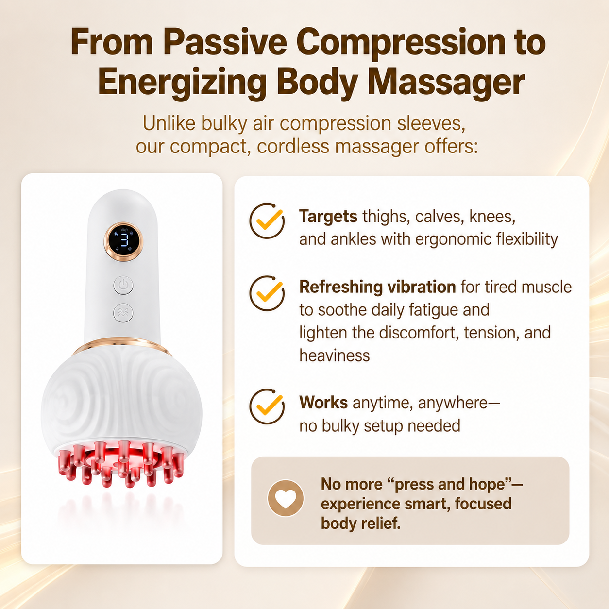 Body Sculpting Massager with Heat & Vibration Lymphatic Drainage Massage Tool Rechargeable Deep Tissue Body Massager for Cellulite Muscle Recovery Skin Tightening & Full Body Relaxation