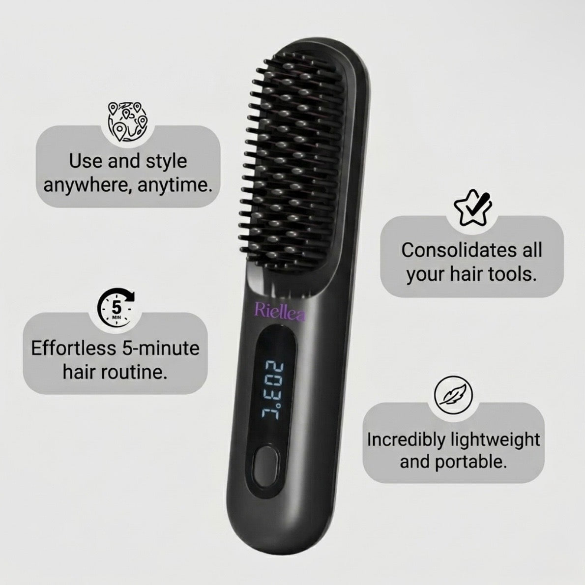 Portable Hair Straightener Brush
