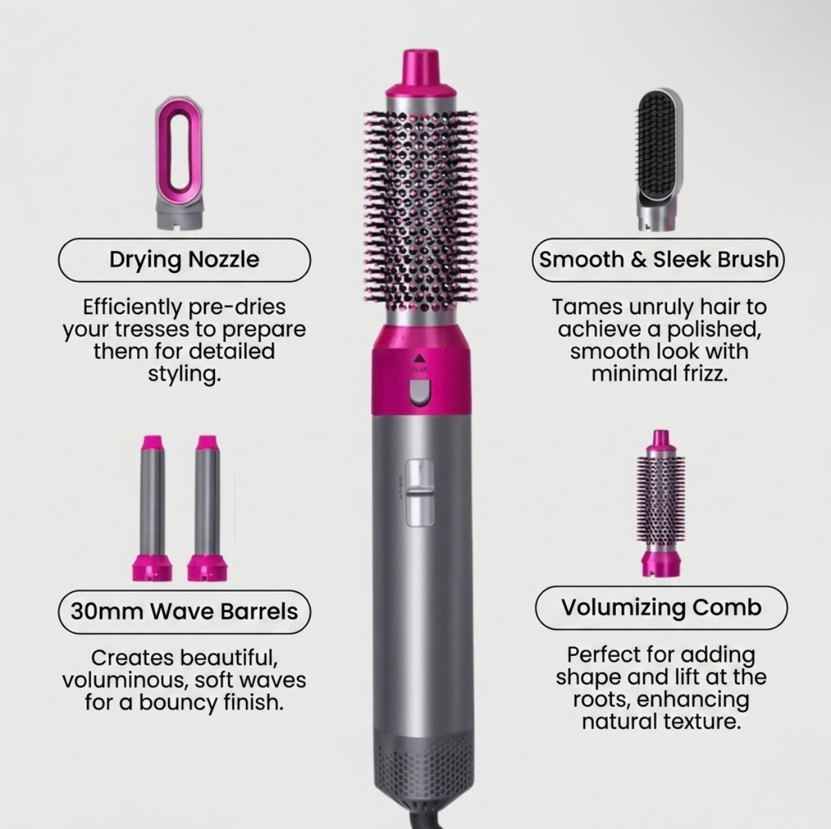 Ionic 5 In 1 Hair Dryer Brush & Air Wrap Styler