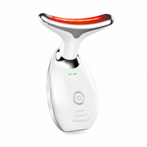 Multi Color LED Facial & Neck Massager Red Light Therapy Face Lifting Device Anti Aging Skin Tightening Tool Rechargeable Beauty Device for Wrinkles Firming & Facial Sculpting