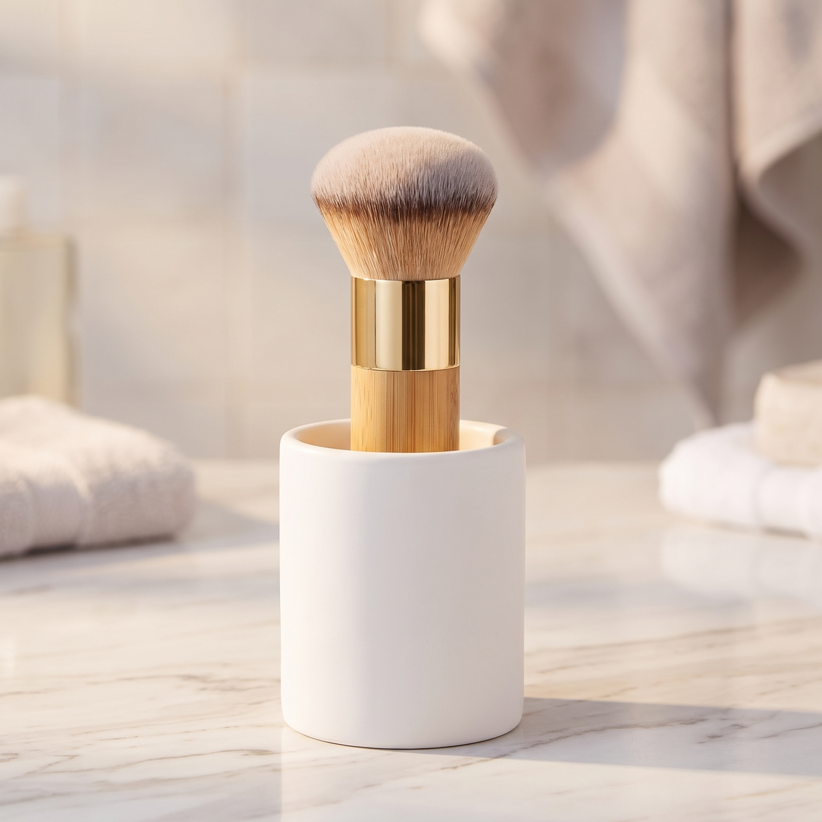 Wren brush upright in a brush holder
